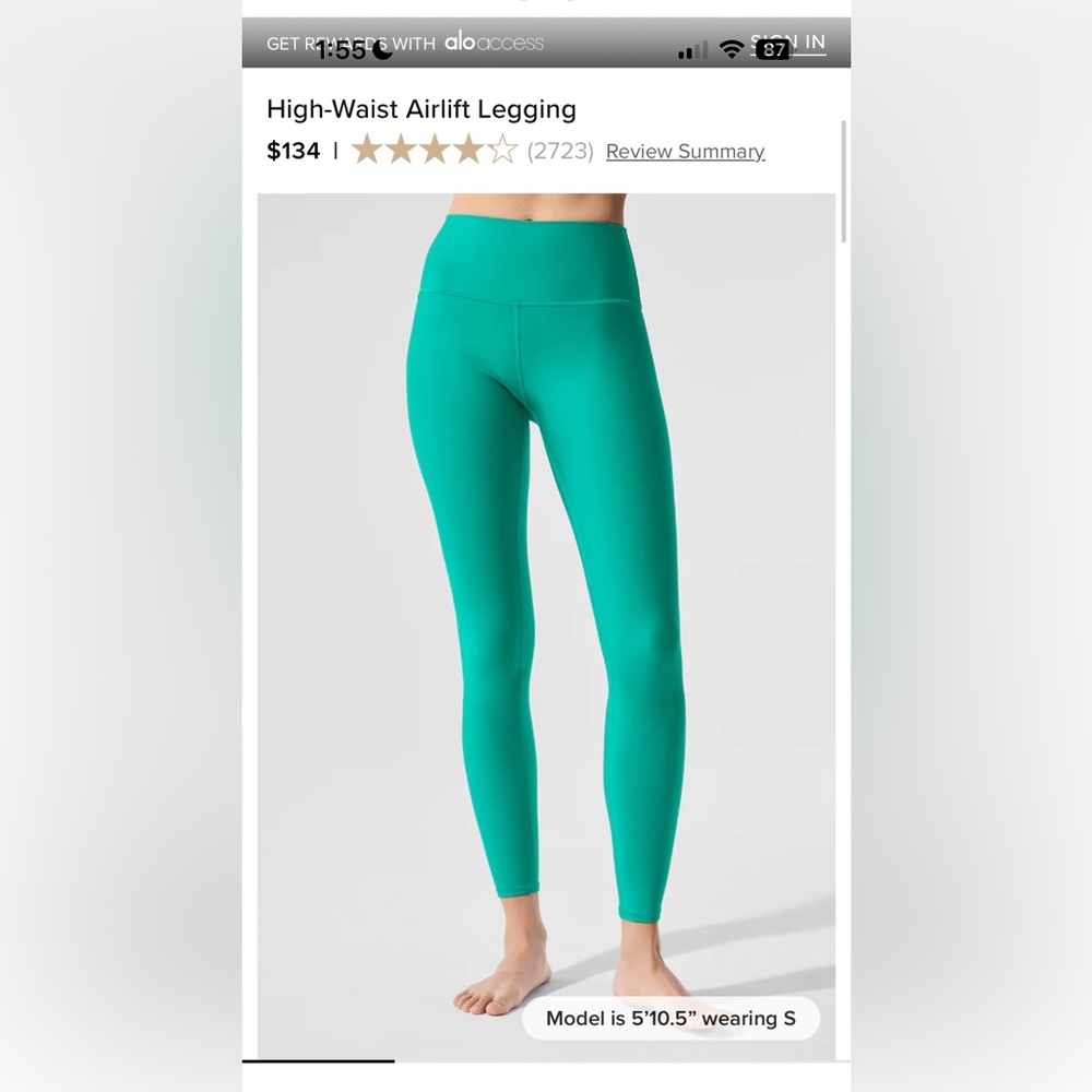 Alo yoga High-waist airlift spruce green Leggings